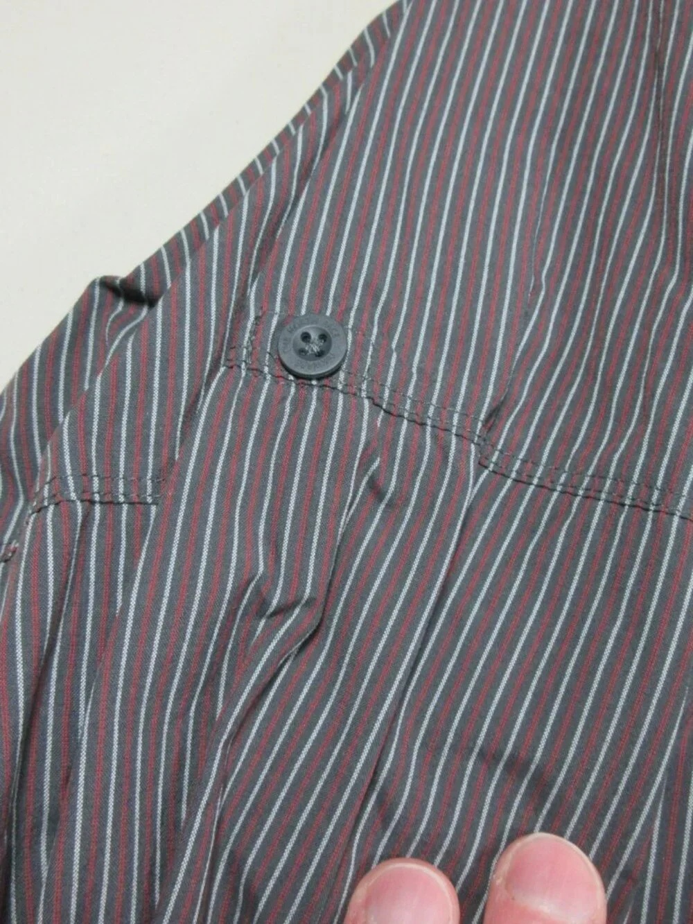 The North Face mens brown red gray nylon rollup vented hiking shirt XXL EUC